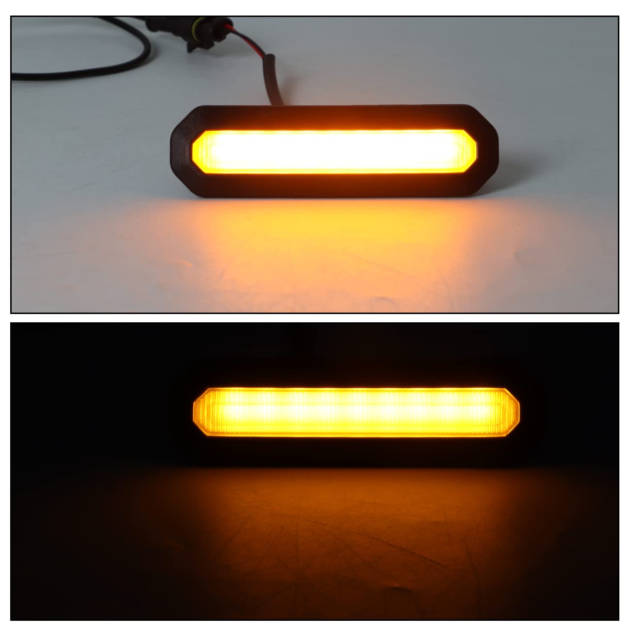 HIBRONGO LED Front Grille Lights Assembly Compatible with for 2021 2022 Ford Bronco Base or Black Diamone Version 2 Door 4 Door Accessories Front hood Amber Warning Grille Lamps Kit with Car Fuse 3PCS