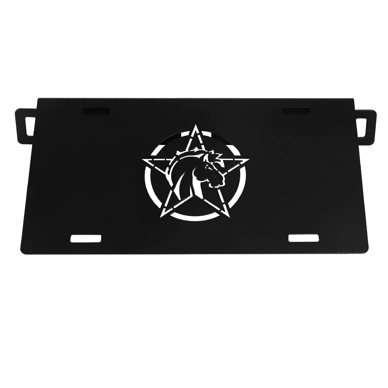 HIBRONGO Front License Plate Frame Bracket Compatible with 2021 2022 Ford Bronco 2door 4 door fit for Performance HD Modular Bumper Accessories Aluminum Alloy Mounting Holder Black Powder Coating