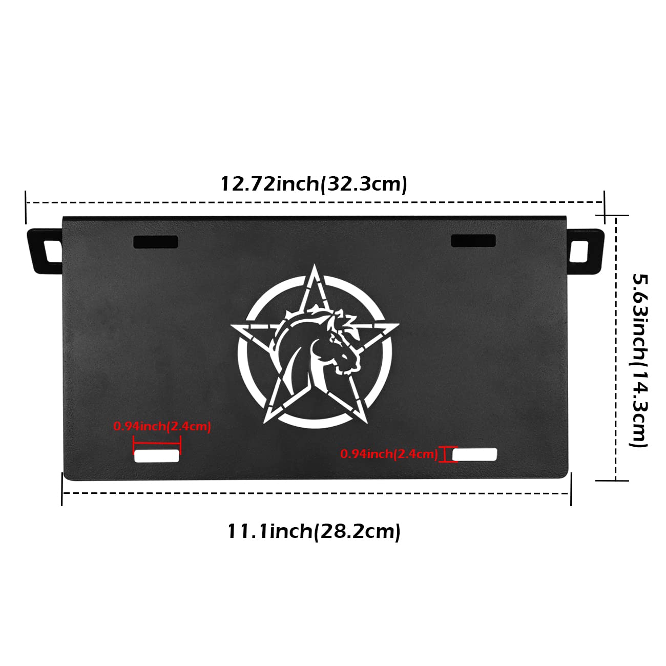 HIBRONGO Front License Plate Frame Bracket Compatible with 2021 2022 Ford Bronco 2door 4 door fit for Performance HD Modular Bumper Accessories Aluminum Alloy Mounting Holder Black Powder Coating