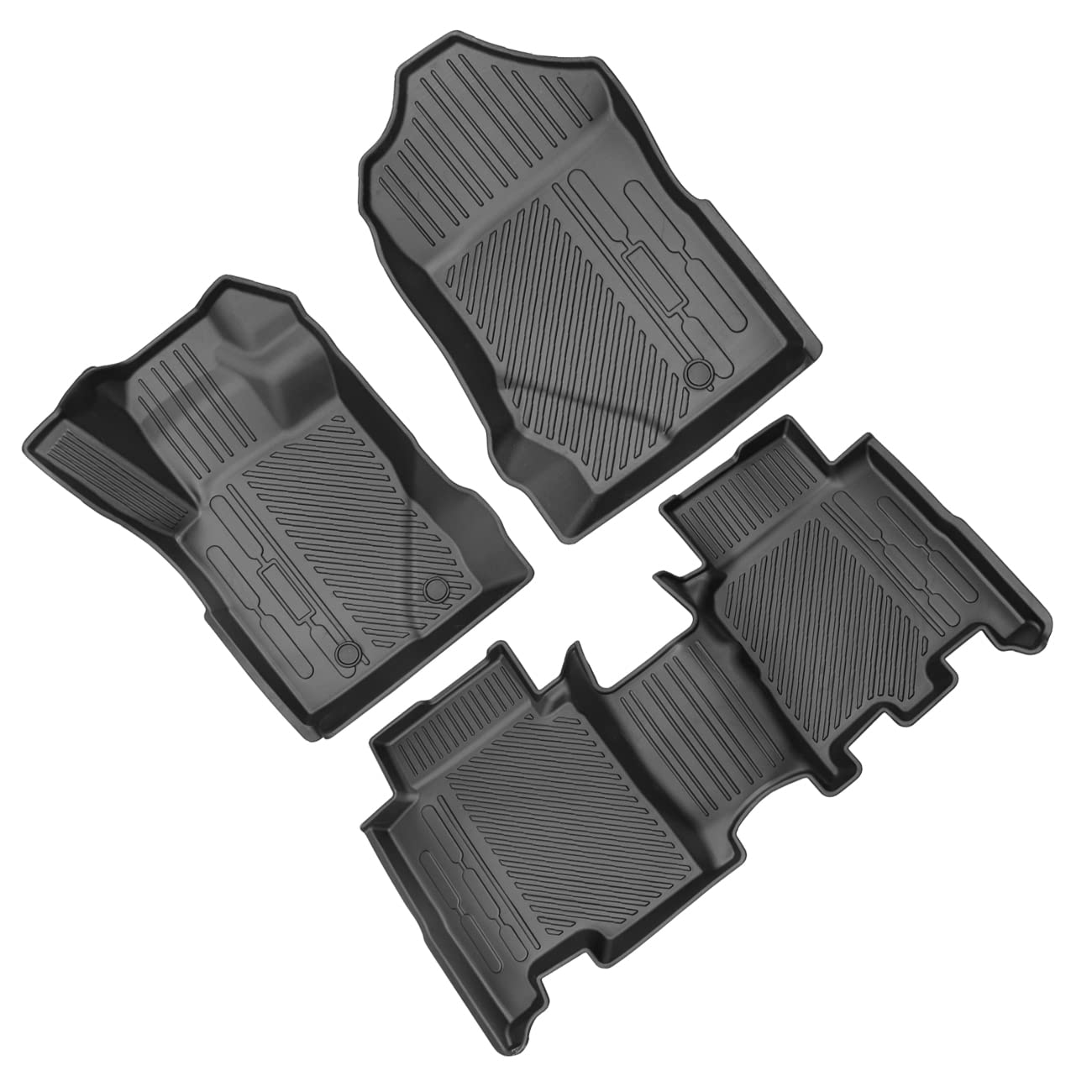 HIBRONGO TPE Carpet Floor Mats Set Compatible With For 2021 2022 Ford Bronco 4 Doors Interior Accessories Custom Fit All Weather Non-slip Waterproof Rubber Foot Mat Liner