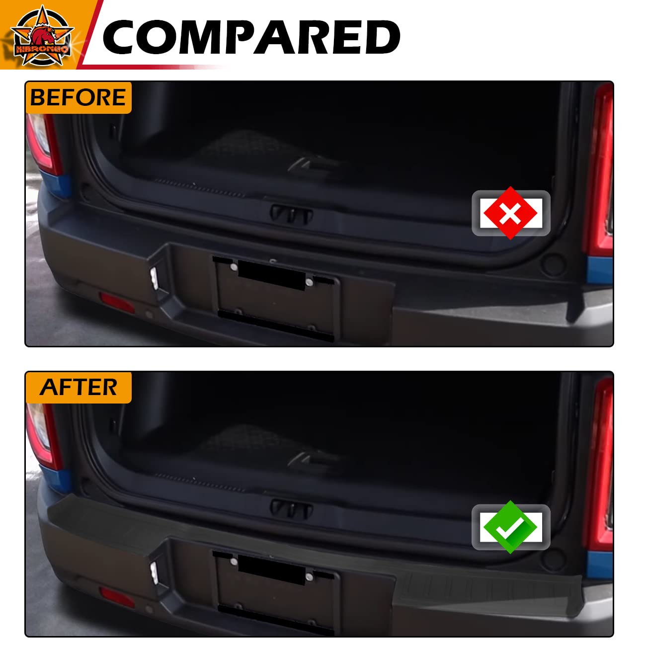 HIBRONGO Rear Bumper Protector Compatible With For 2021 2022 Ford Bronco Sport Version Accessories Trunk Sill Guard Trim Cover TPE Non-slip Anti-Scratch Sticker Strip