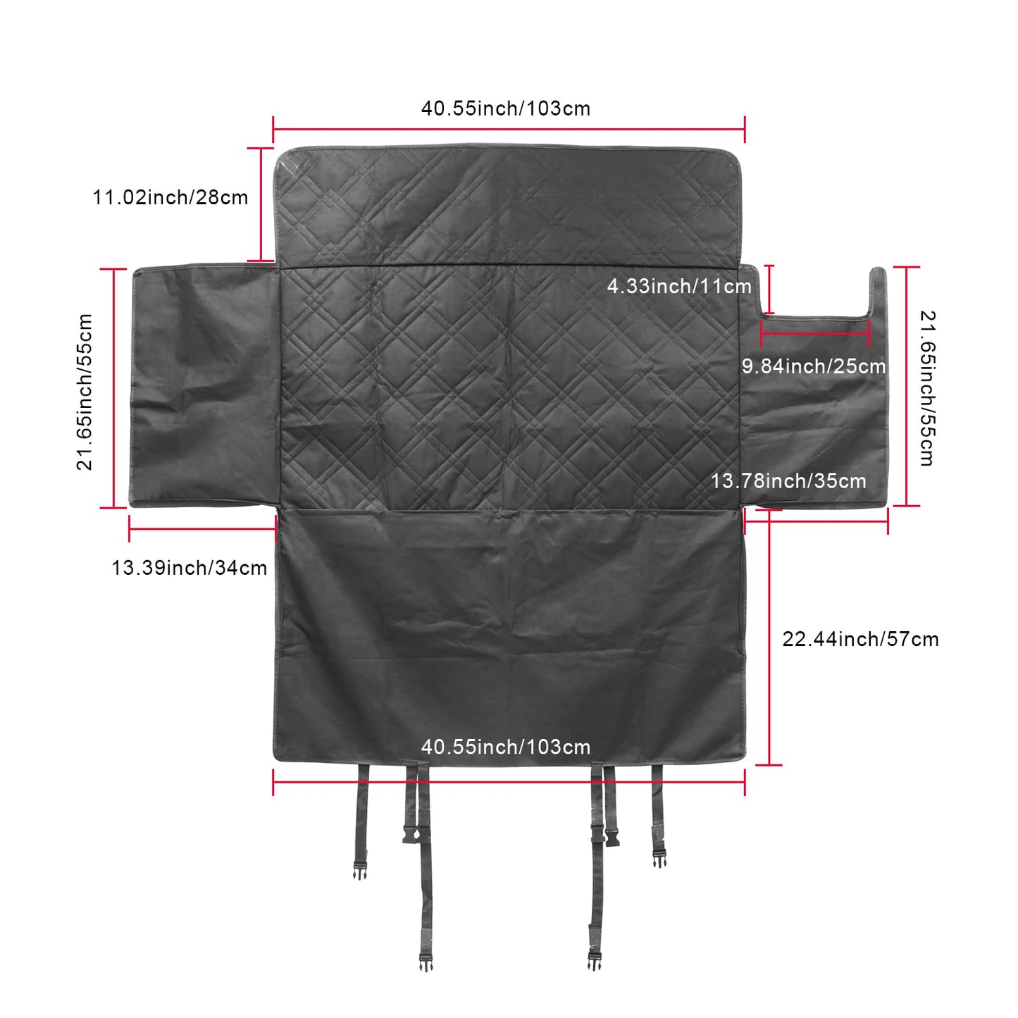 HIBRONGO Trunk Mat For Dogs Compatible with 2021 2022 Ford Bronco 2 Door Interior Protector Accessories Cargo Liner For Pets Carpet Cover w/ Bumper Flap Non-Slip Anti - scratch Mats