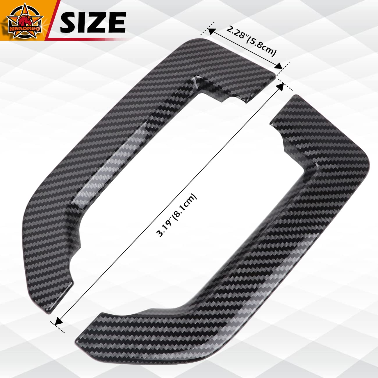 HIBRONGO Side Fender Vents Trim Cover Compatible with 2021 2022 Ford Bronco SPORT Accessories Door Side Marker Decorative Stickers Molding Exterior Carbon Fiber Pattern Decor Kit