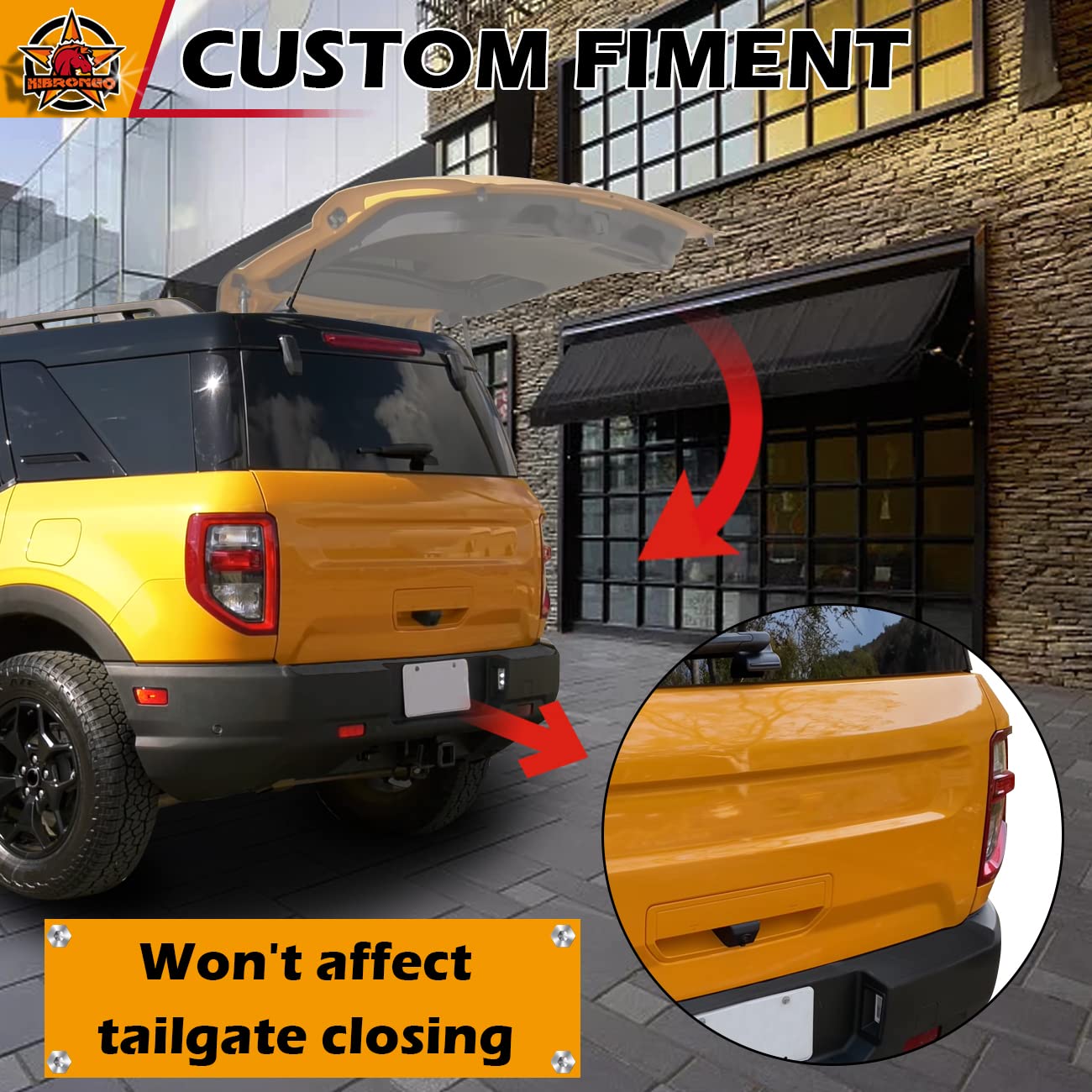HIBRONGO Rear Bumper Protector Compatible With For 2021 2022 Ford Bronco Sport Version Accessories Trunk Sill Guard Trim Cover TPE Non-slip Anti-Scratch Sticker Strip