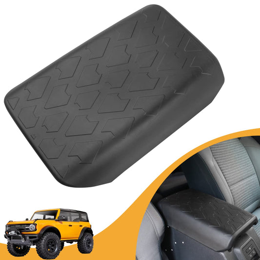 HIBRONGO Center Console Armrest Lid Cover Compatible with for Ford Bronco 2021 2022 2door / 4door Interior Accessories TPE Arm Rest Organizer Storage Box Protector Pad Anti-scratch Waterproof