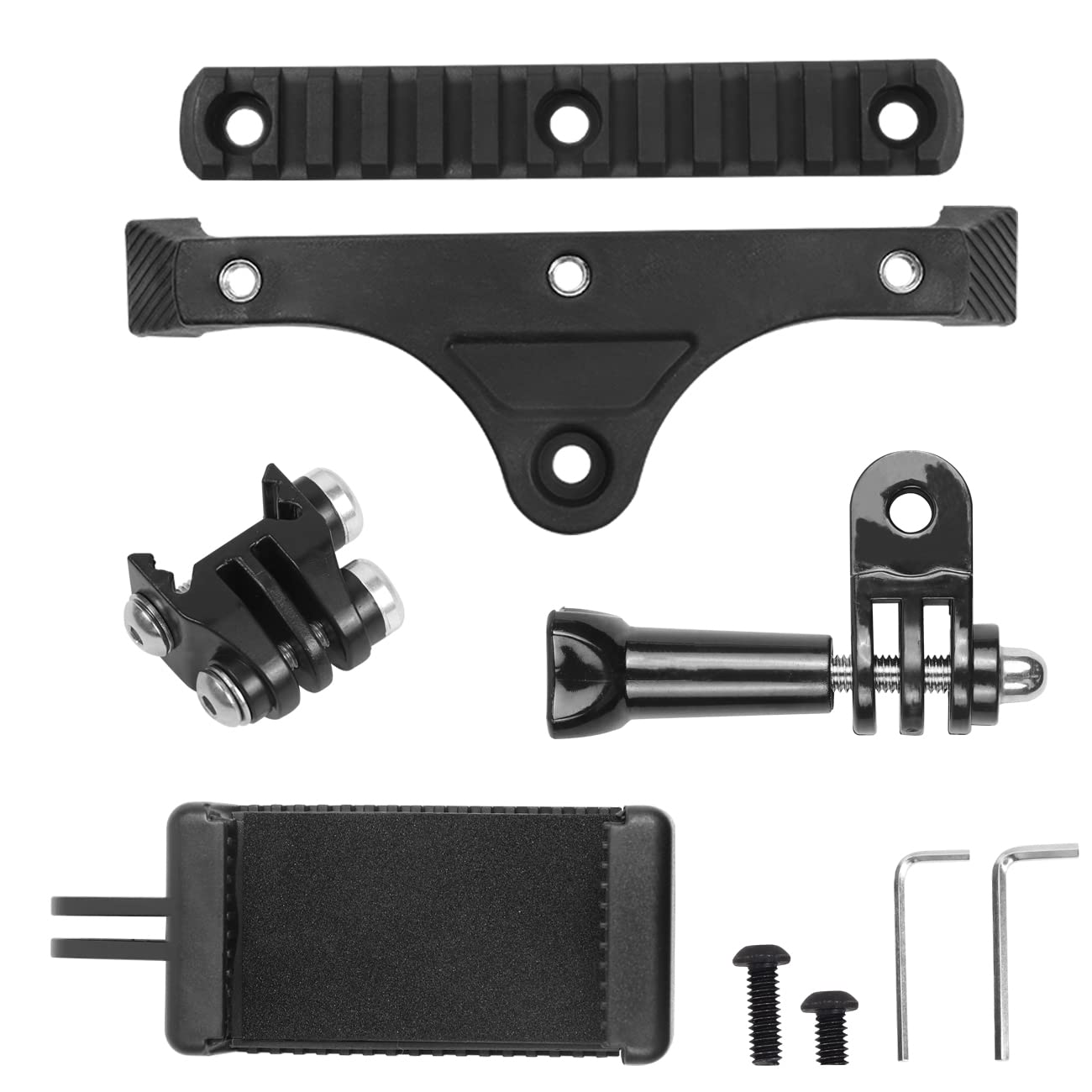 HIBRONGO Picatinny Rail Mount w/ Quick Release Adapter Compatible with 2021 2022 Ford Bronco 2 Door 4 Door Action Camera Bracket Phone Holder 10 Slot w/ for camera
